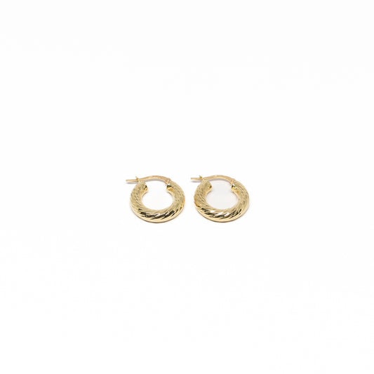 18K Gold Twisted Disco Hoops