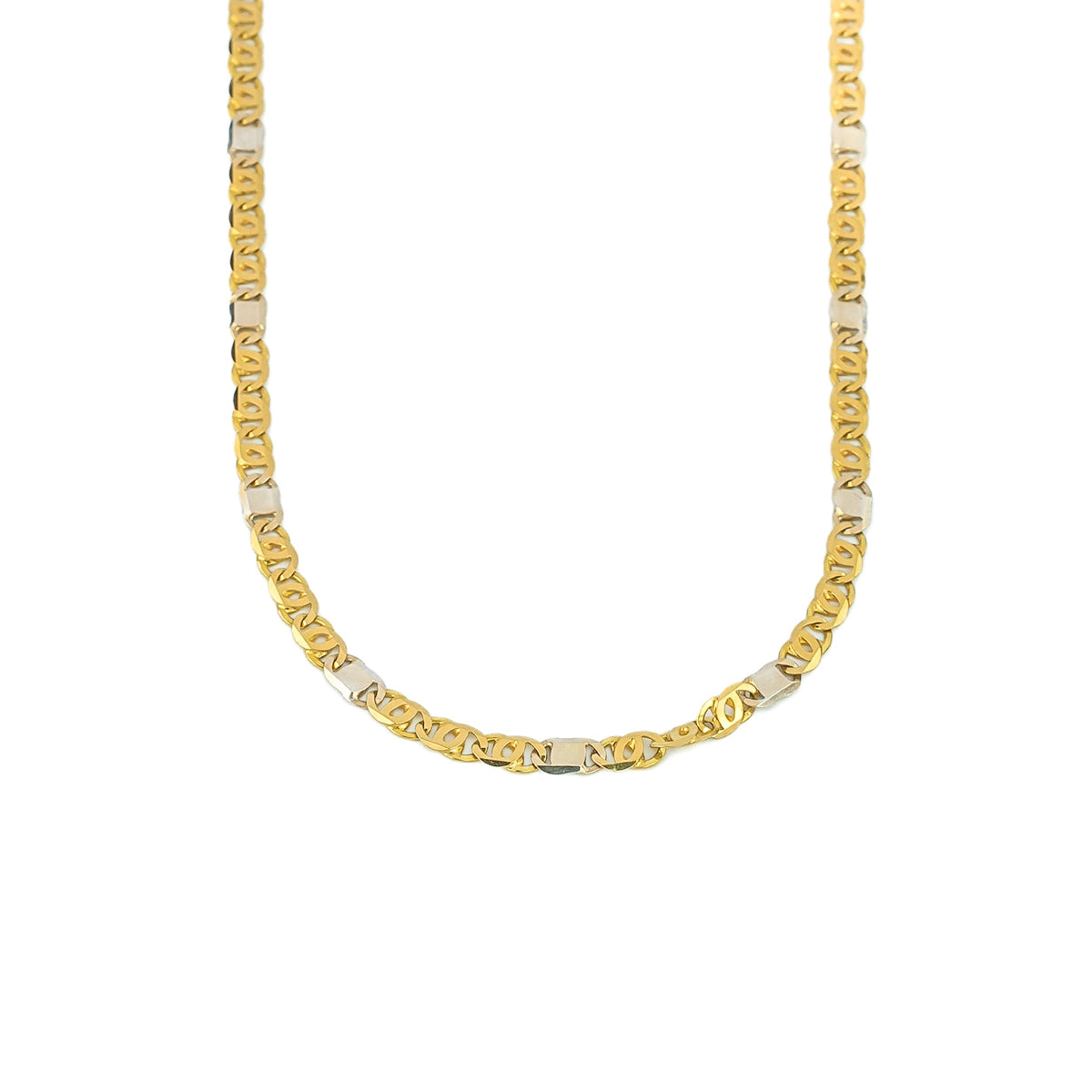 18K Gold Two-Tone Mariner Chain