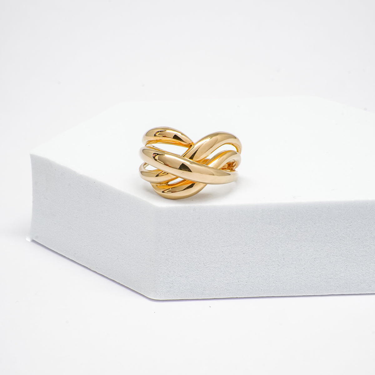 18K Yellow Gold Puff Wire Ring