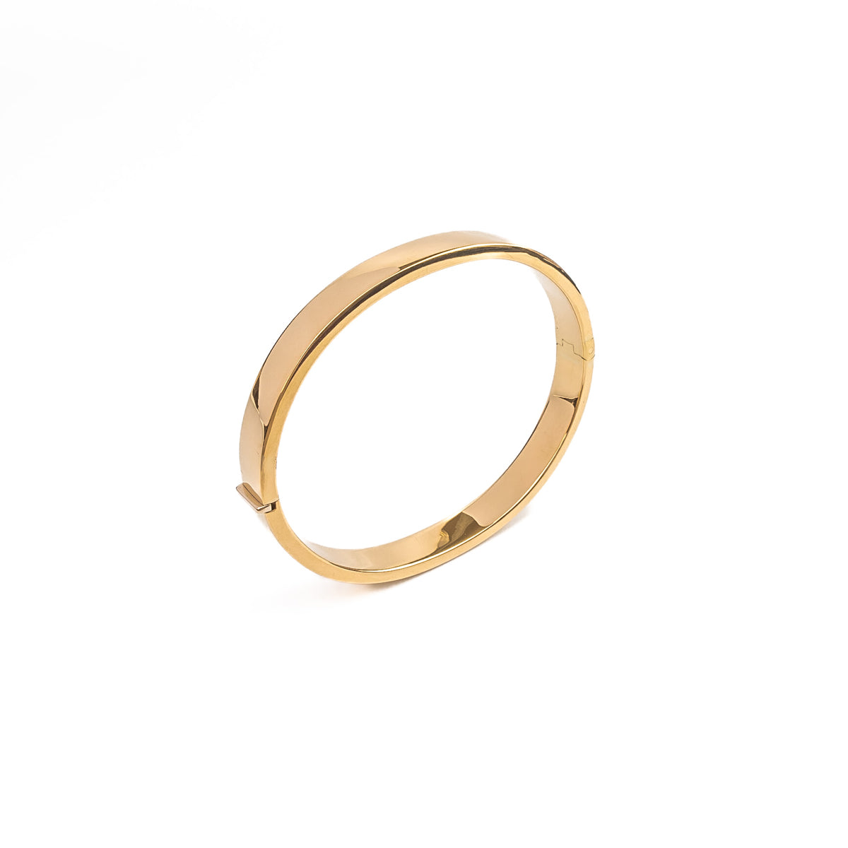 18K Gold Wide Bangle