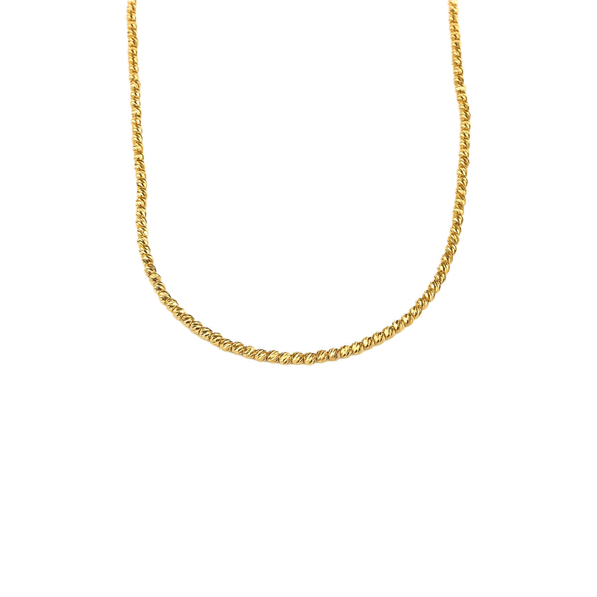 18K Gold Diamond Cut Bead Chain