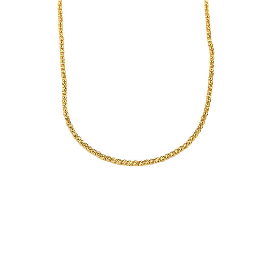 18K Gold Diamond Cut Bead Chain